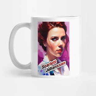 scarlett ingrid johansson watercolor hand drawing graphic design and illustration by ironpalette Mug